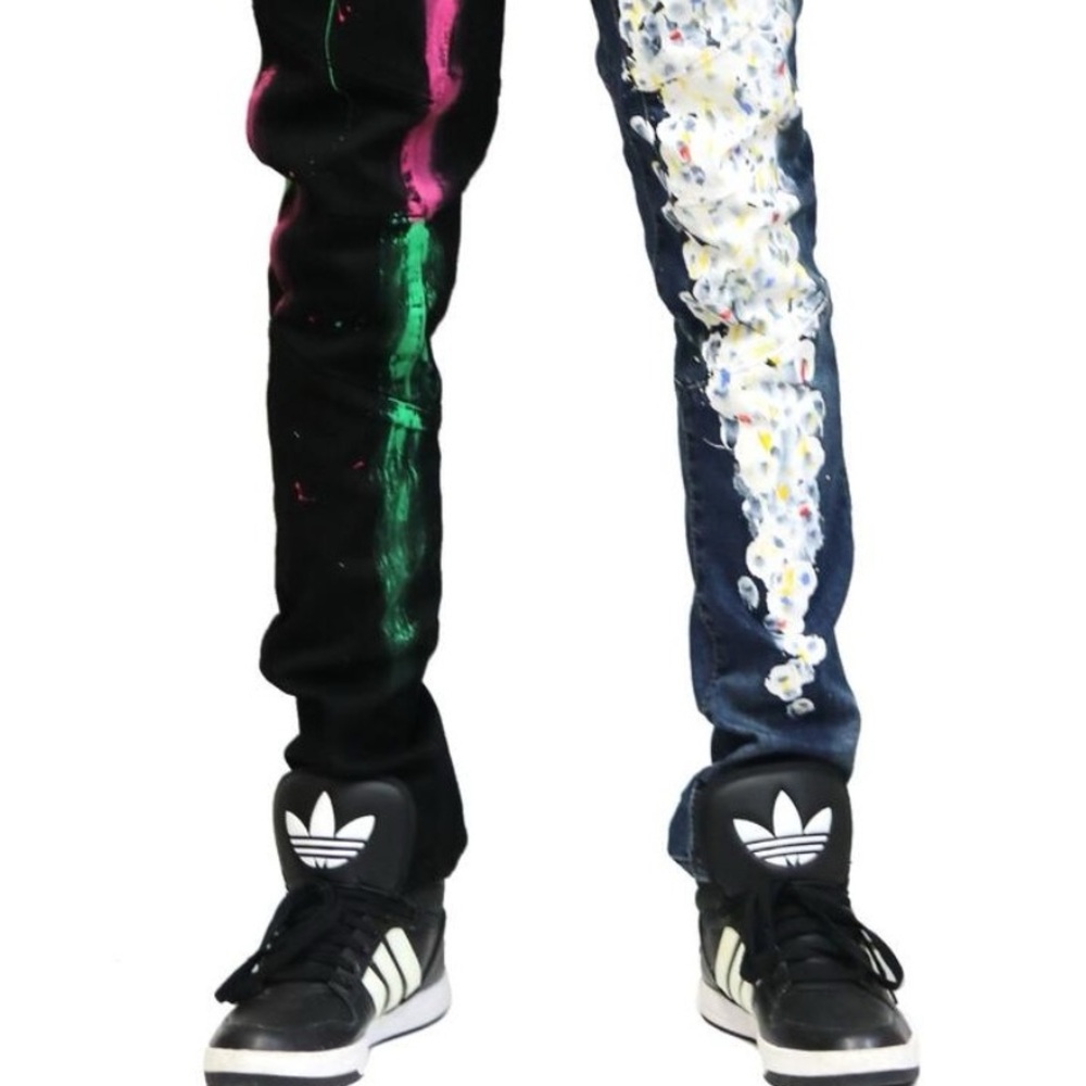 Multicolor Paint-Splatter Jeans - Picture 5 of 5